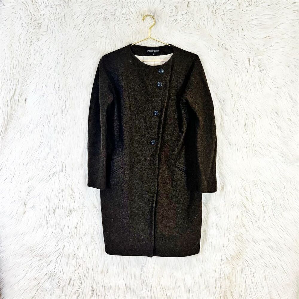 Vena Cava Women's Brown Wool Overcoat Size 0 Long Winter Formal Coat